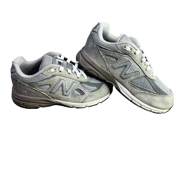 New Balance 990v4 Infant Gray Mesh Sneakers - Picture 3 of 6